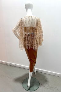 Tres Chic Beaded Cape - Blush