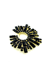 Tres Chic Crystal Pin Black