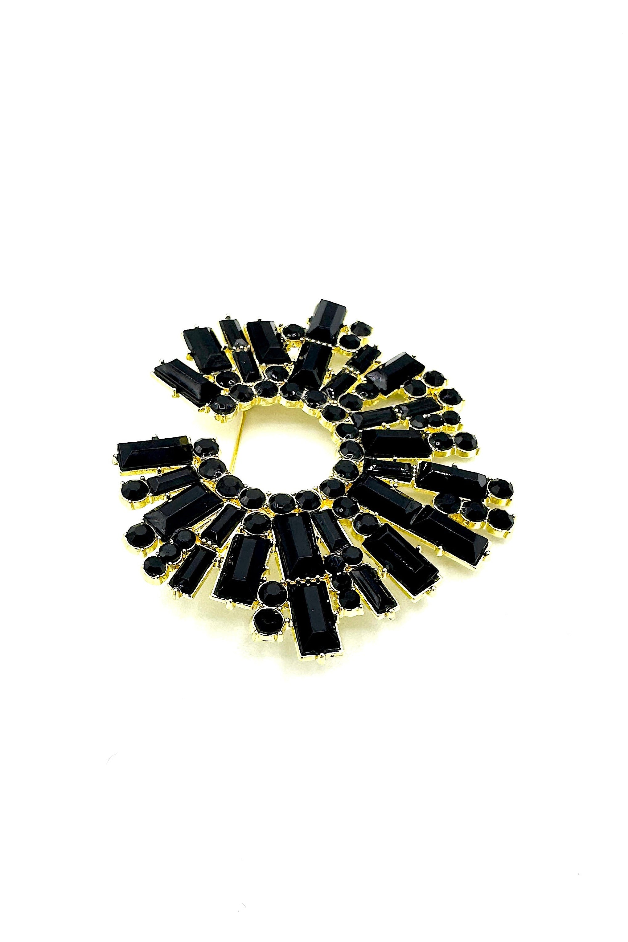 Tres Chic Crystal Pin Black