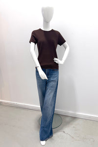 Majestic Filatures 100% Machine Washable Cashmere Short-Sleeve - Chocolate Mousse