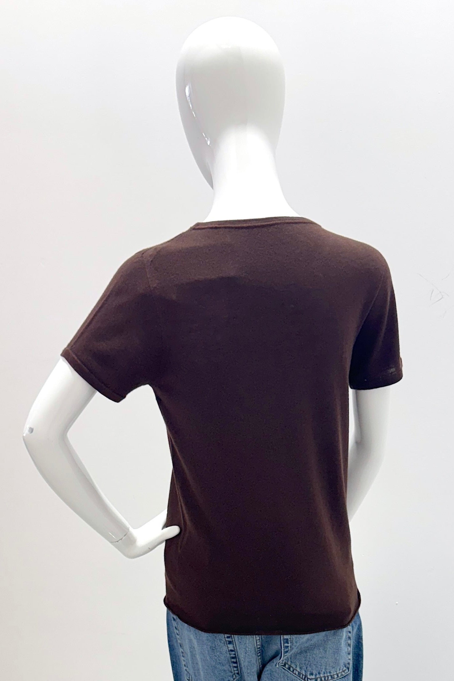 Majestic Filatures 100% Machine Washable Cashmere Short-Sleeve - Chocolate Mousse