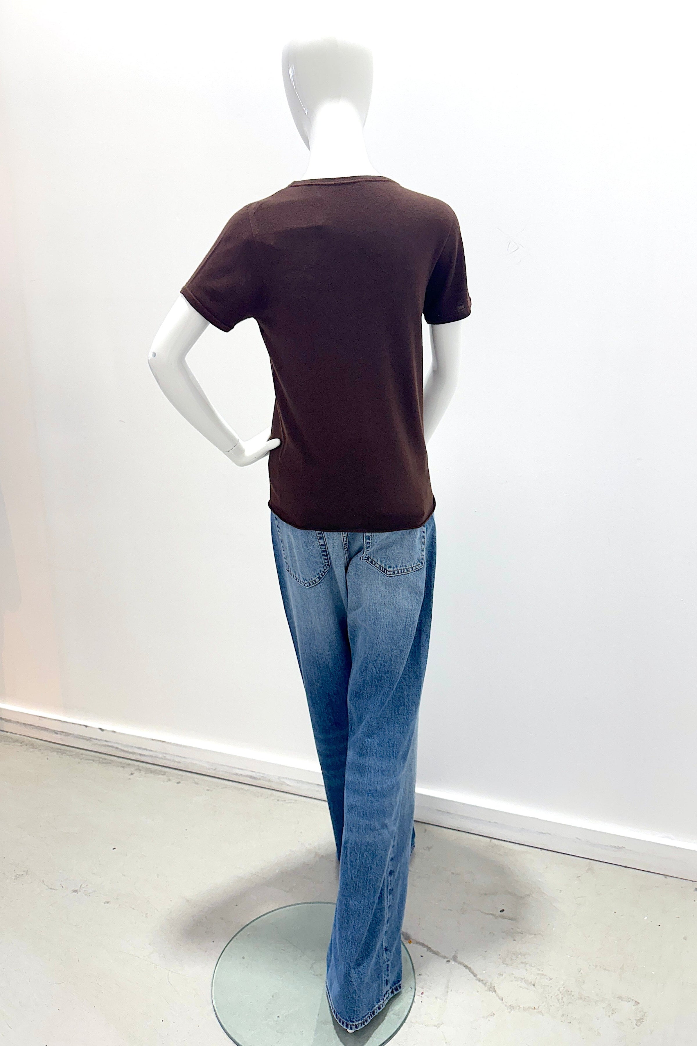 Majestic Filatures 100% Machine Washable Cashmere Short-Sleeve - Chocolate Mousse