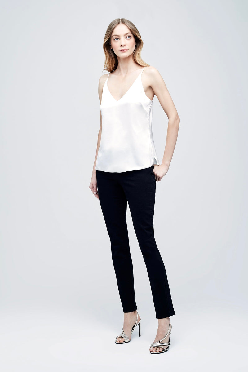 L'Agence Gabriella Silk Finish V-Neck Tank