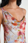 L'Agence Viola Floral Print Silk Dress