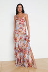 L'Agence Viola Floral Print Silk Dress