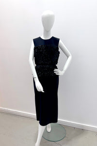 Greta Constantine Cage Shift Dress With Contrast Embroidery - Black