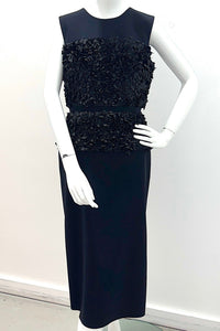 Greta Constantine Cage Shift Dress With Contrast Embroidery - Black