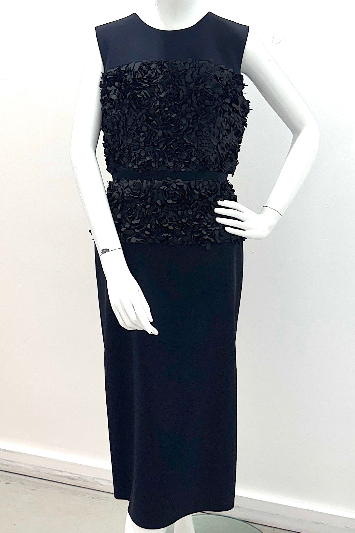 Greta Constantine Cage Shift Dress With Contrast Embroidery - Black
