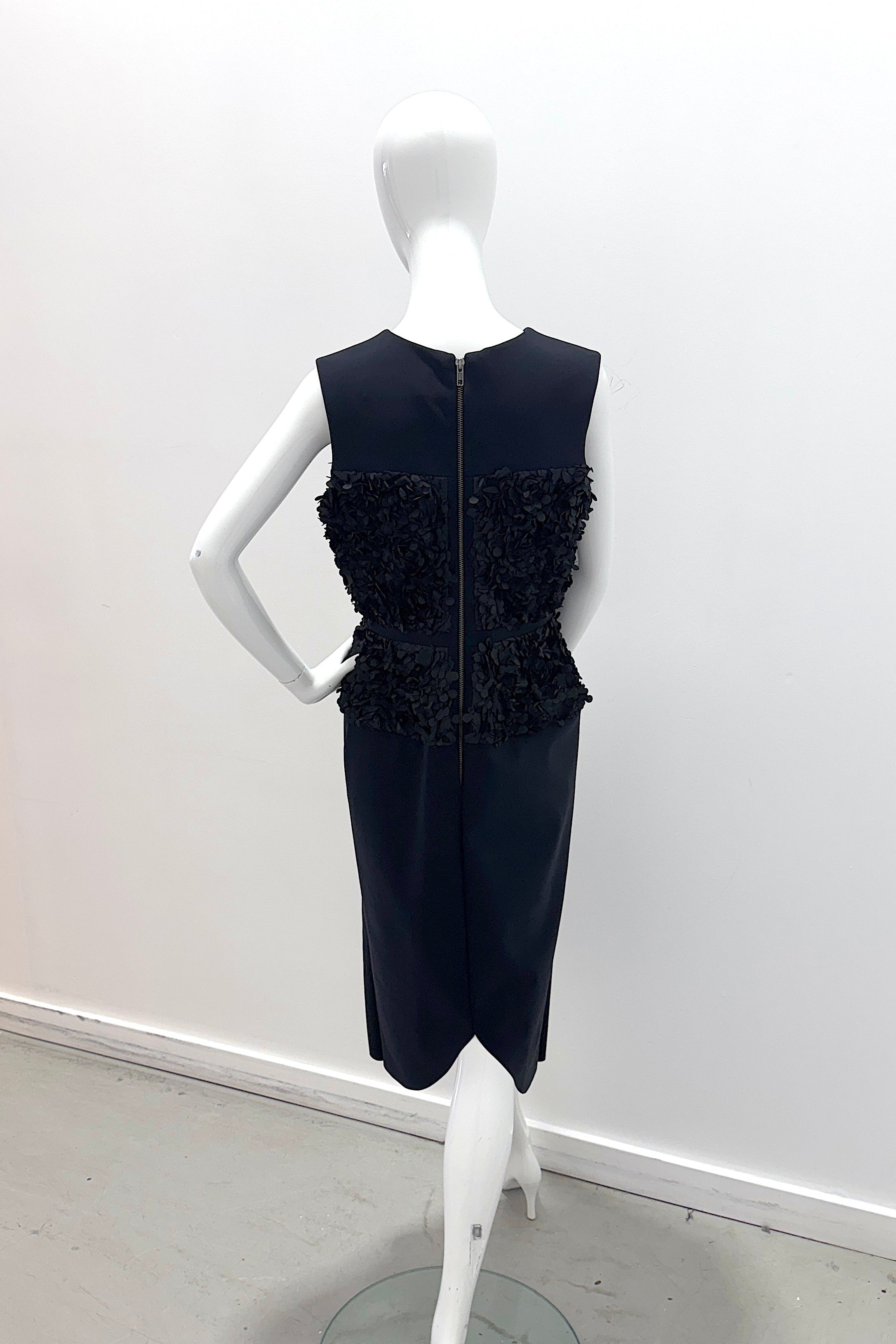 Greta Constantine Cage Shift Dress With Contrast Embroidery - Black