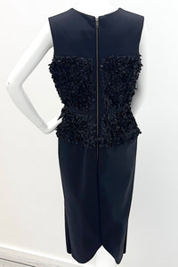 Greta Constantine Cage Shift Dress With Contrast Embroidery - Black