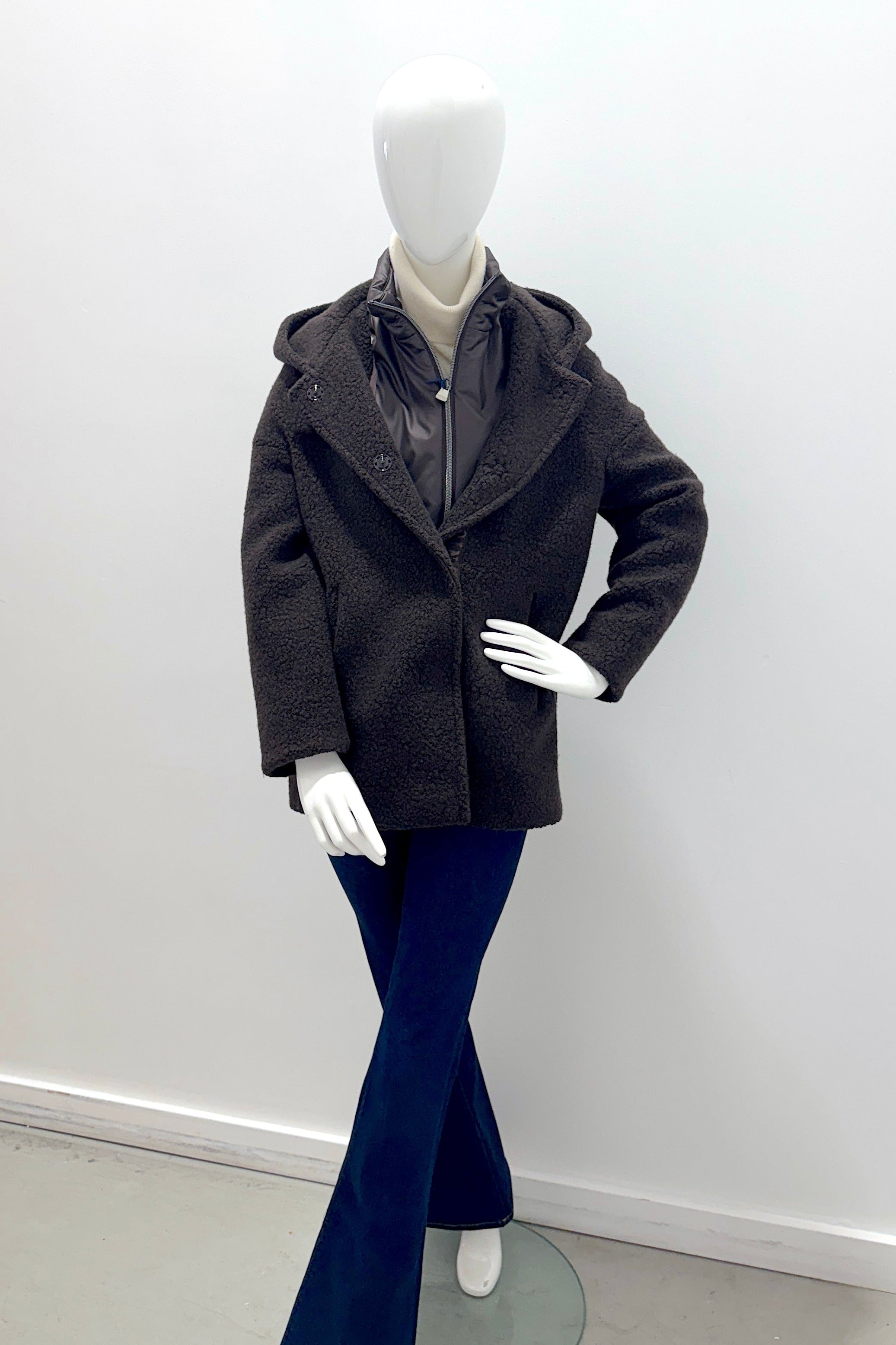 Cinzia Rocca ZR64051-66B2-05 manteau court marron chocolat