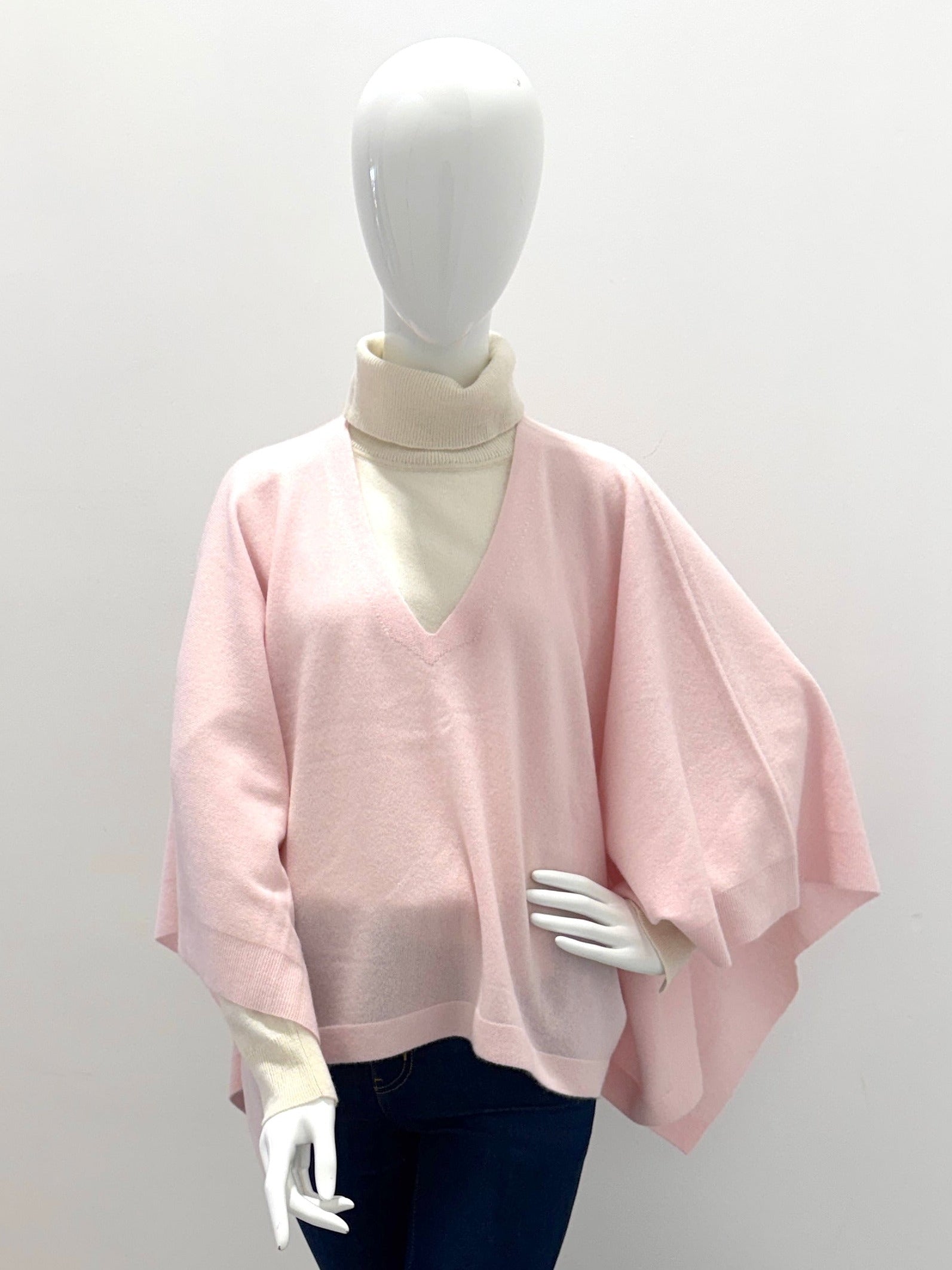 Repeat 700596-1801 Poncho tricoté en cachemire biologique plume