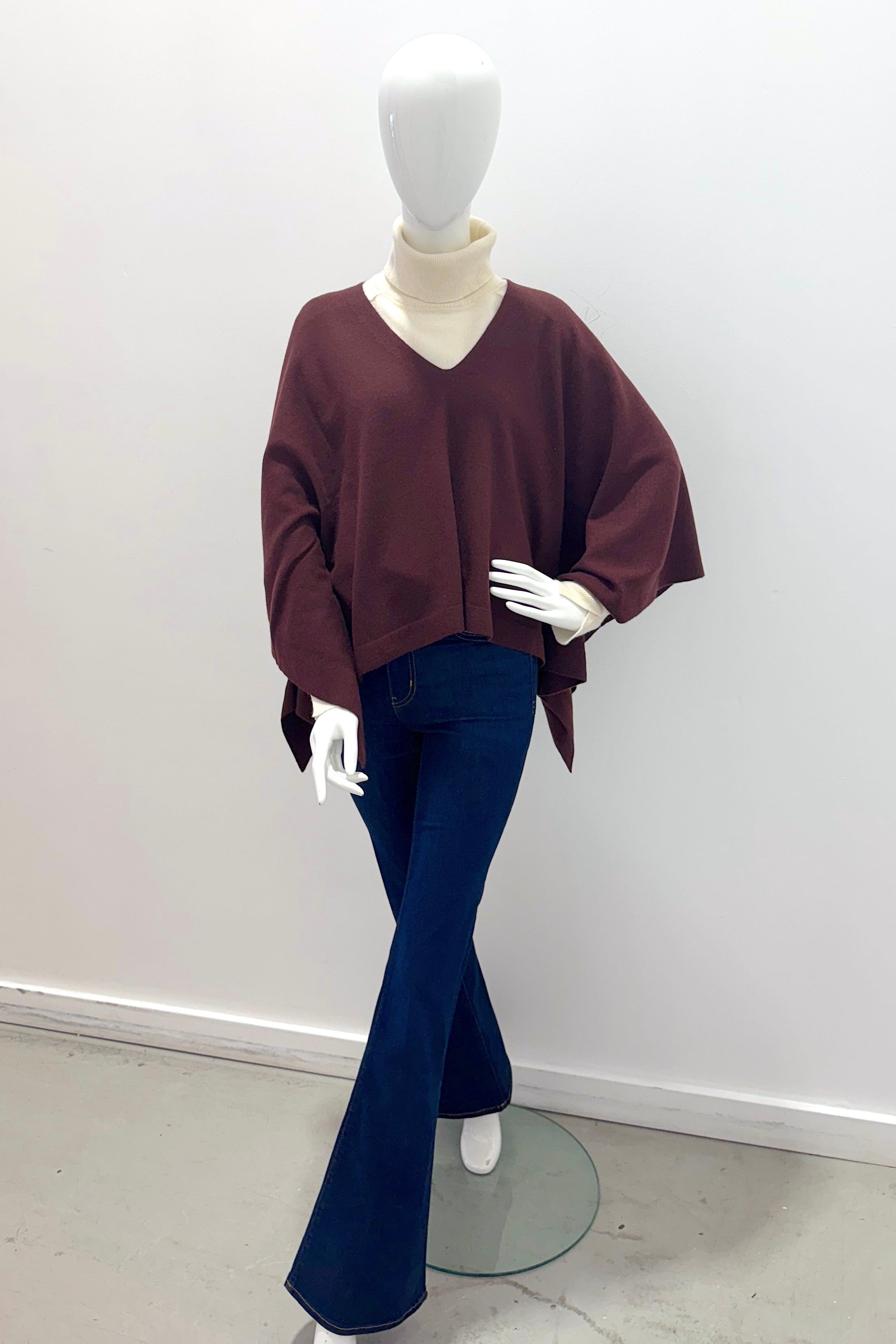 Repeat 700596-1806 Poncho tricoté en cachemire biologique lave