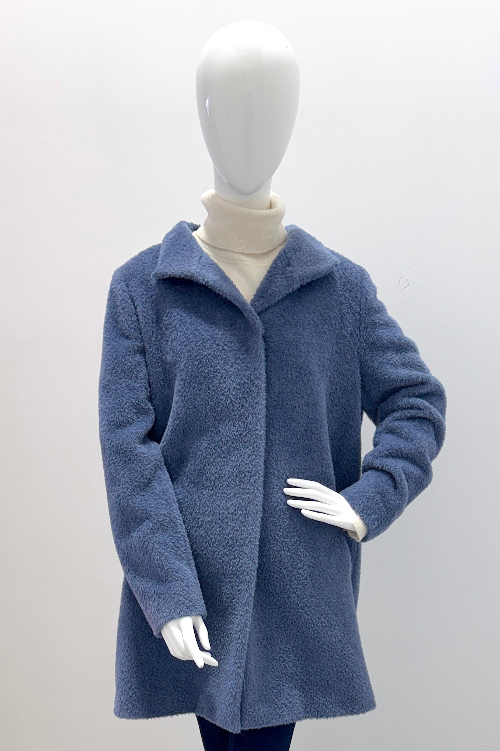 Icons by Cinzia Rocca ZR57001-66C1-17 Manteau court 85cm Bleu poudré