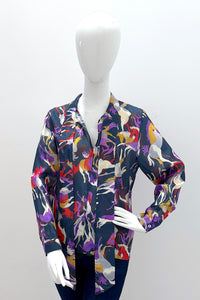 Marella MA10042-002 chemise Nastro bleu marine à motifs chevaux