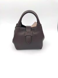 Mini-sac à main en cuir véritable Cinzia Rocca avec bandoulière marron