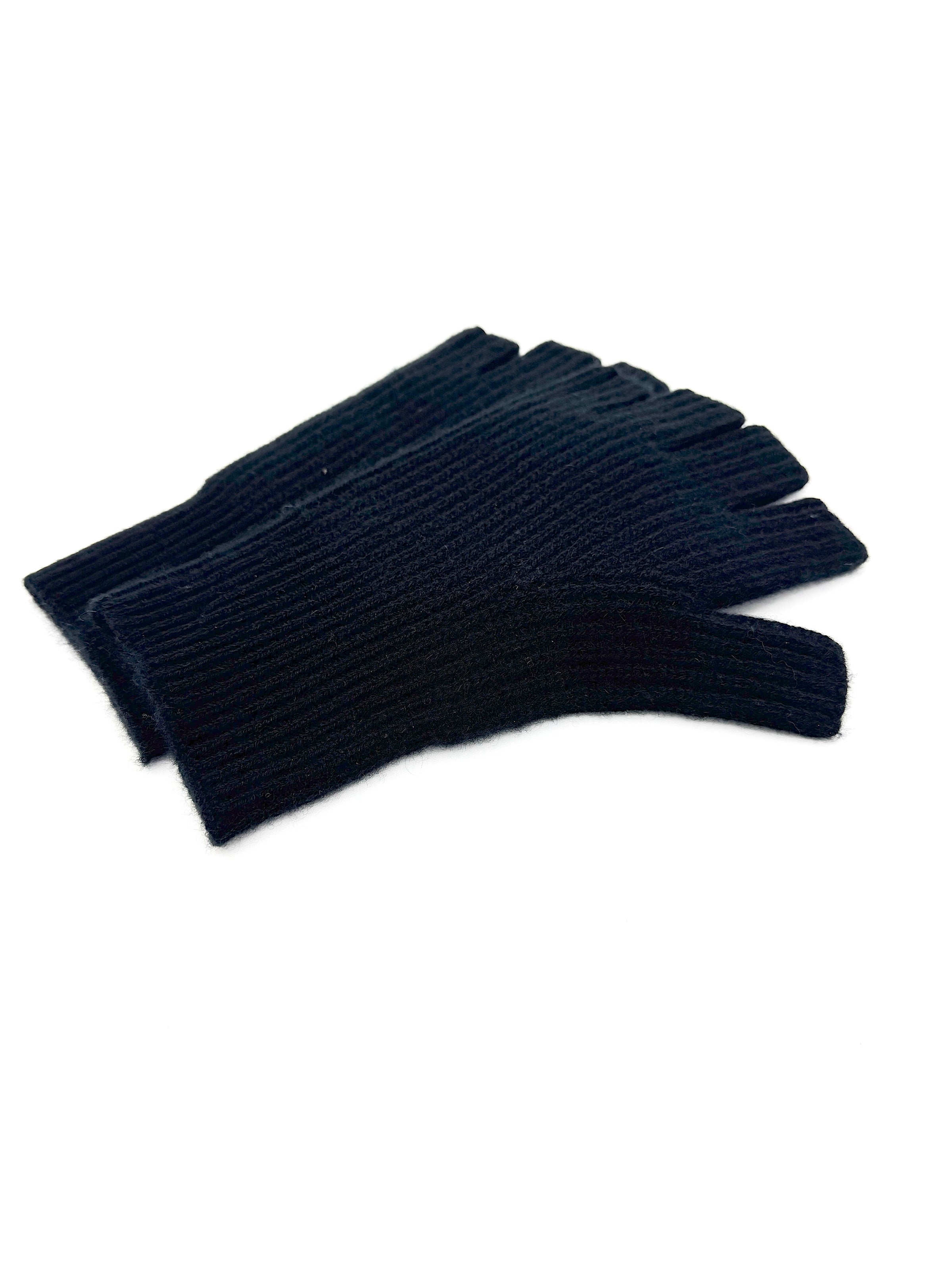 Gants en maille en cachemire biologique Repeat Noirs