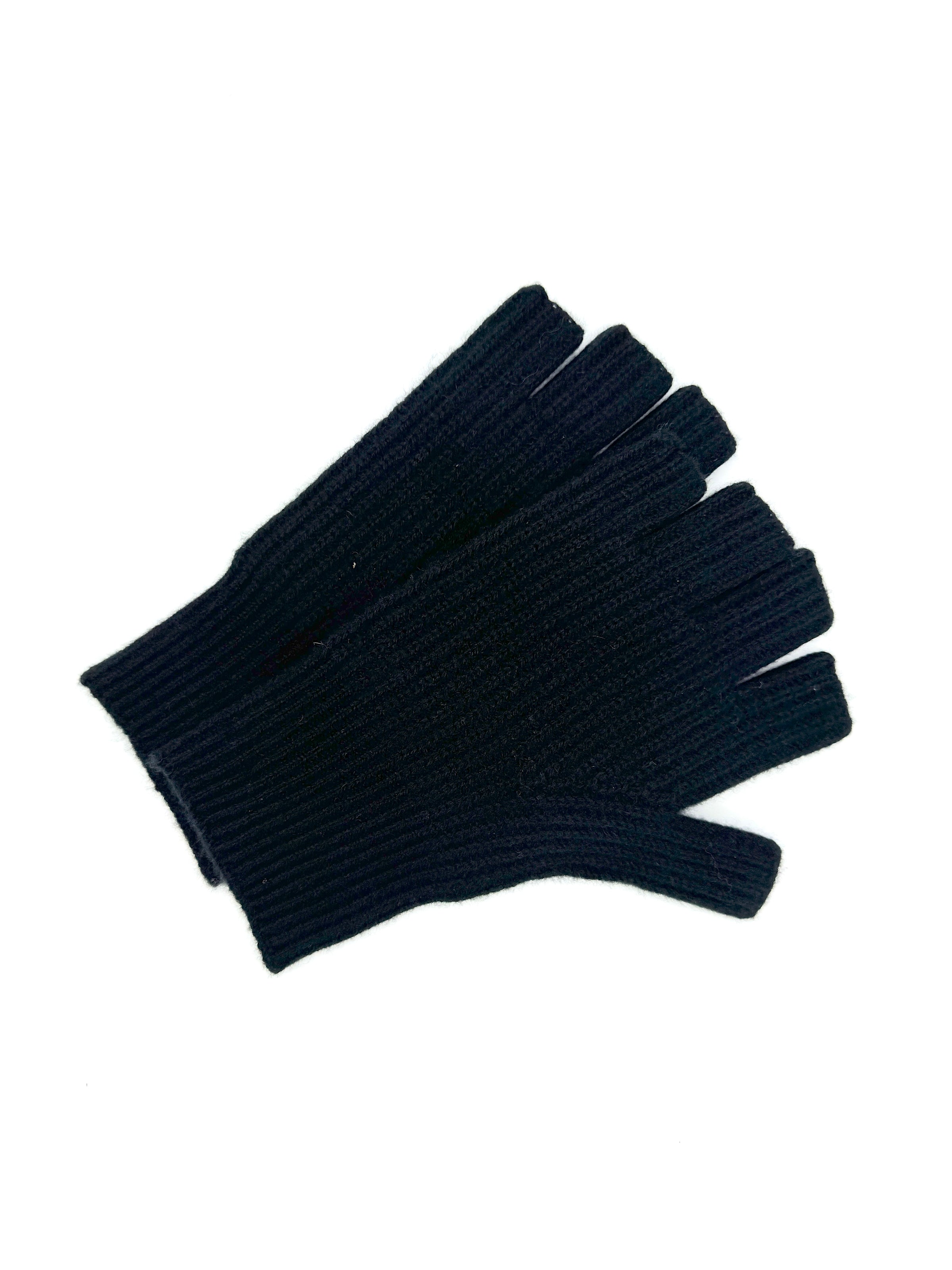 Gants en maille en cachemire biologique Repeat Noirs