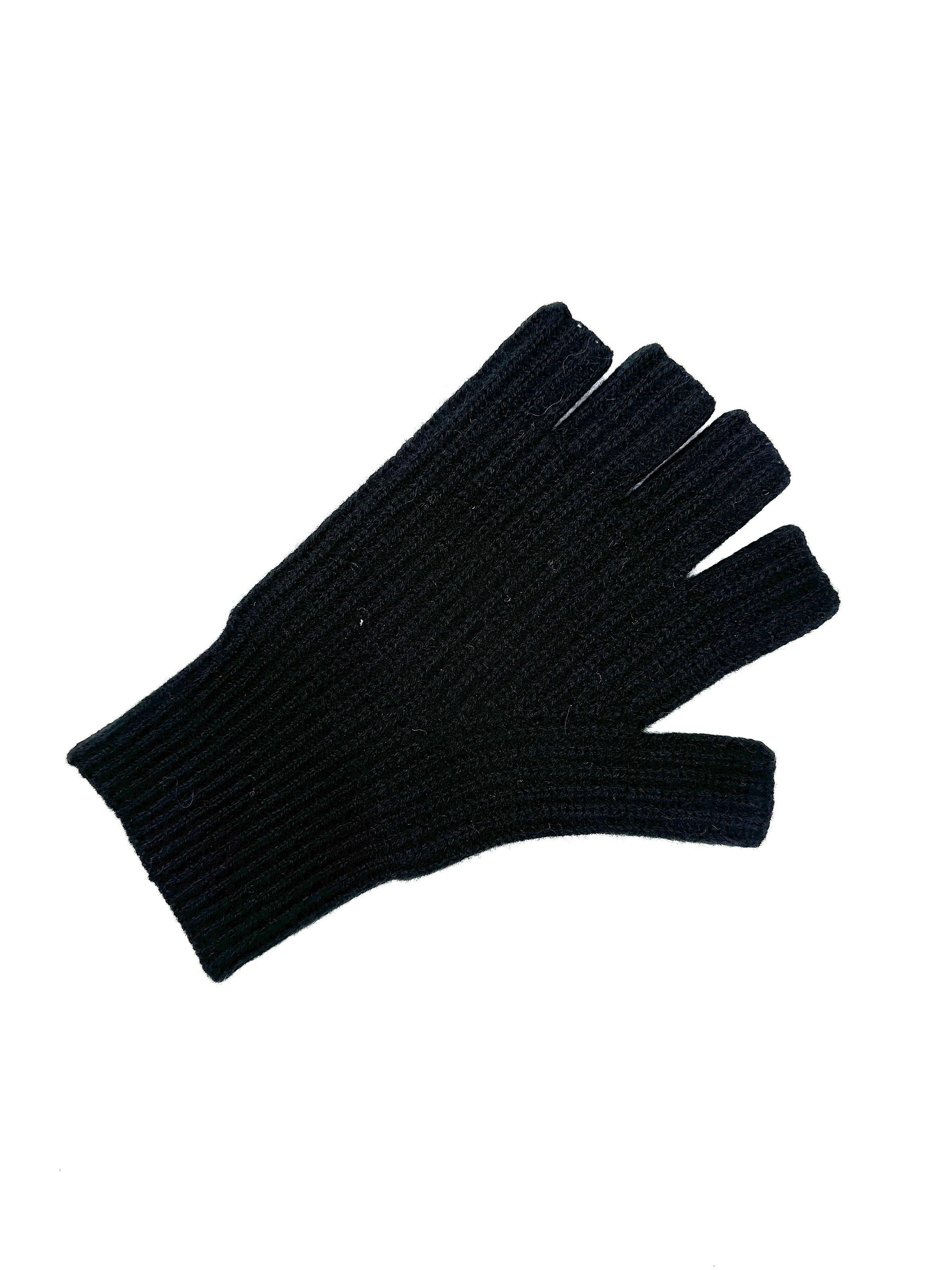 Gants en maille en cachemire biologique Repeat Noirs