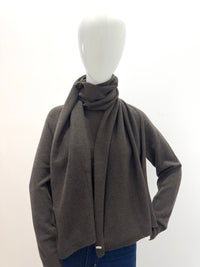 Repeat Organic Cashmere Knitted Scarf Dark Brown