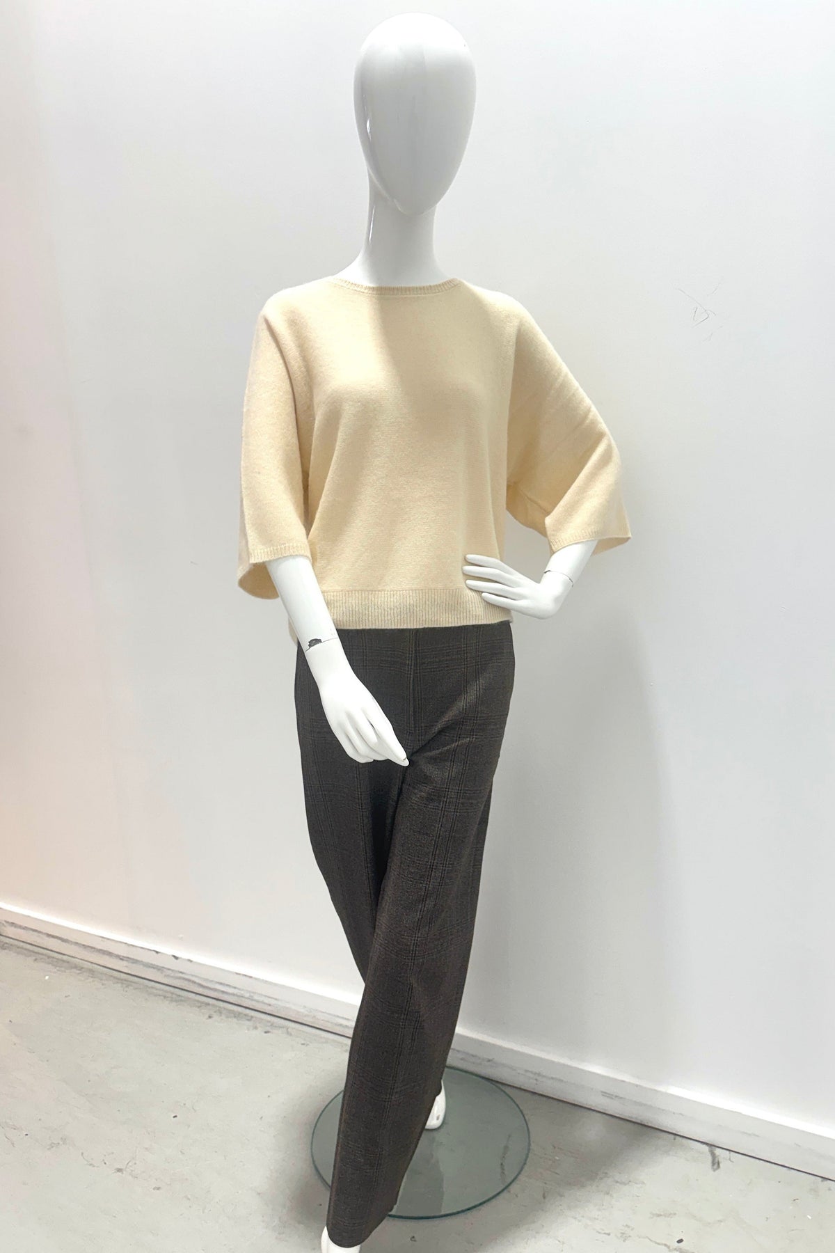 Majestic Filatures Ultra-Soft 3/4-Sleeve Crewneck Sweater Milk
