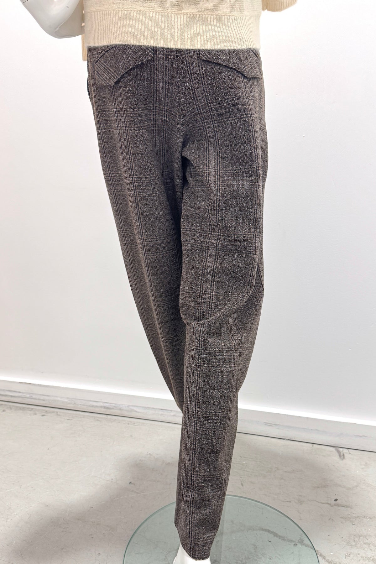 Pantalon Edita 64027FA26-0259A00-870 Cambio À carreaux moulinés marron