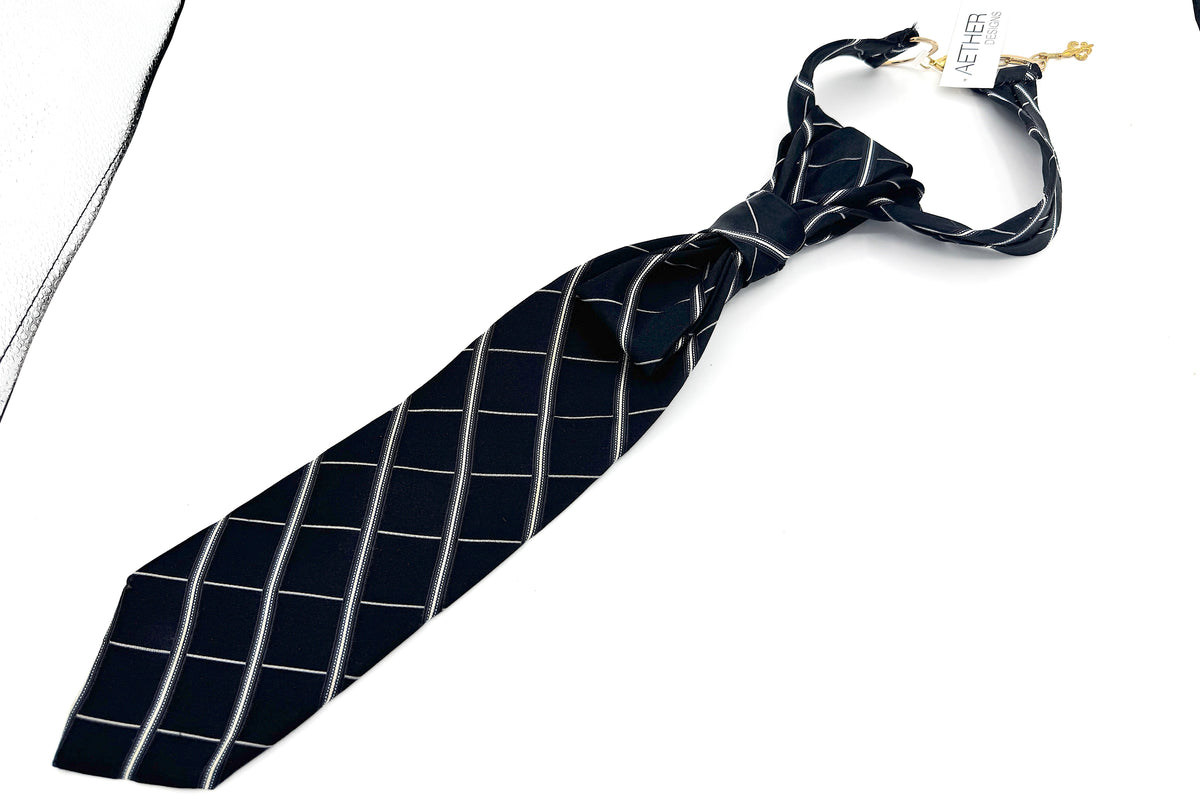 Aether Designs Windowpane Check Tie Black/White