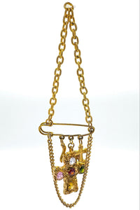 Aether Designs broche croix ornée de bijoux Bowie Gold/Multi