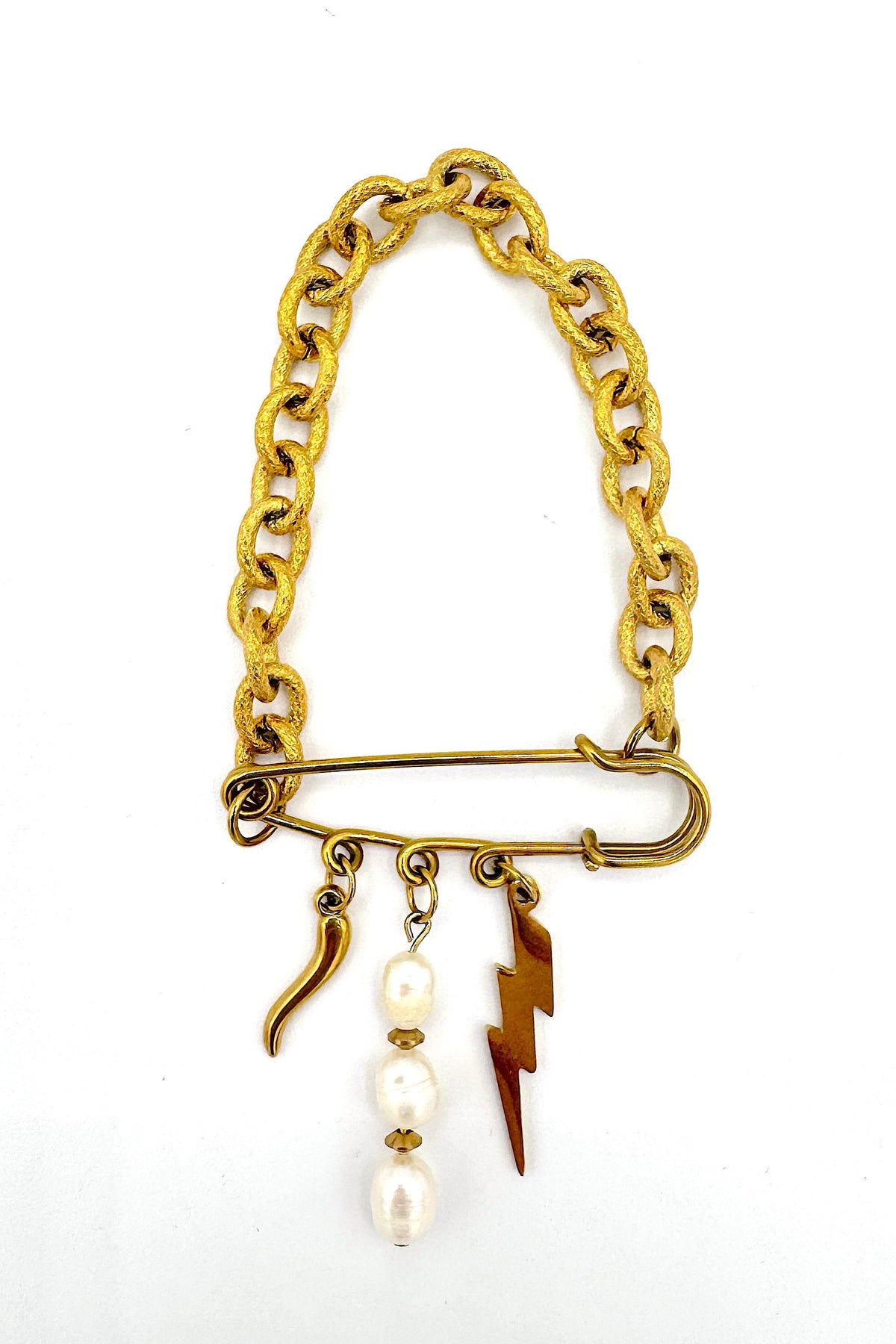 Aether Designs Lightning Brooch Gold
