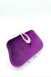 Tres Chic Clutch with Crystal Teardrop Clasp Purple