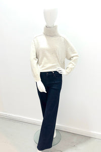 Pantalon Palazzo Slim taille basse Frame, finition brillante