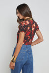 L'Agence Ressi Crew Baroque Floral Top