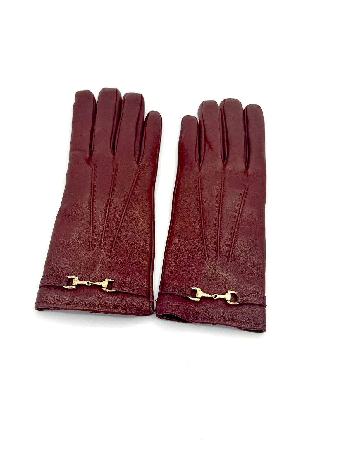 Cinzia Rocca Nappa Leather Gloves with Band and Hook Brown