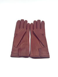 Cinzia Rocca Nappa Leather Gloves with Band and Hook Brown