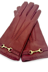 Cinzia Rocca Nappa Leather Gloves with Band and Hook Brown