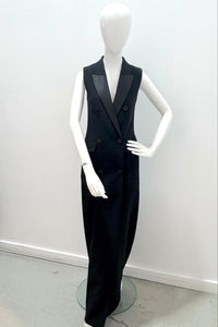 L'Agence 61280PMB-BLAC Robe blazer sans manches Calliope noire
