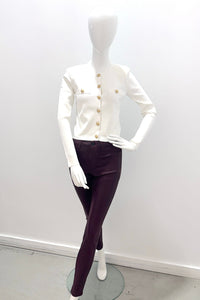 L'Agence 2352PDDC-DPSC Jean skinny taille haute Marguerite enduit Deep Sangria