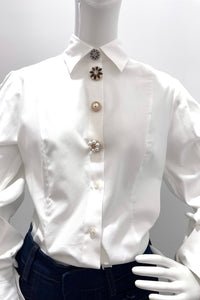 Embellished Pearl & Crystal Button Set of 4