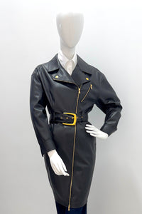 L'Agence Tempest Leather Jacket Dress Black