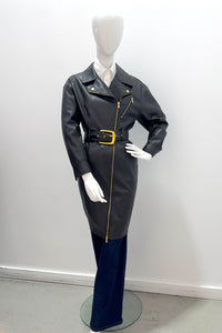 L'Agence Tempest Leather Jacket Dress Black