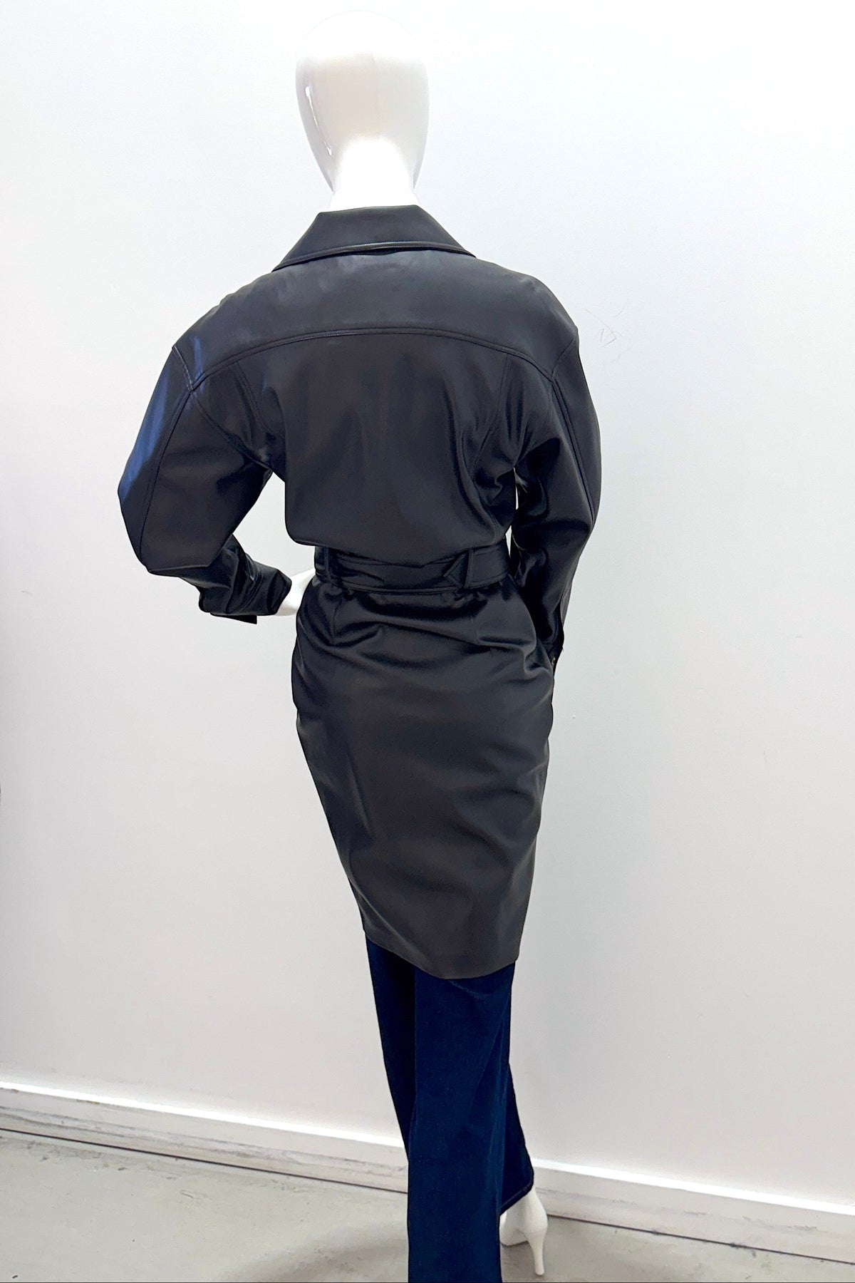 L'Agence Tempest Leather Jacket Dress Black