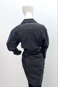 L'Agence Tempest Leather Jacket Dress Black