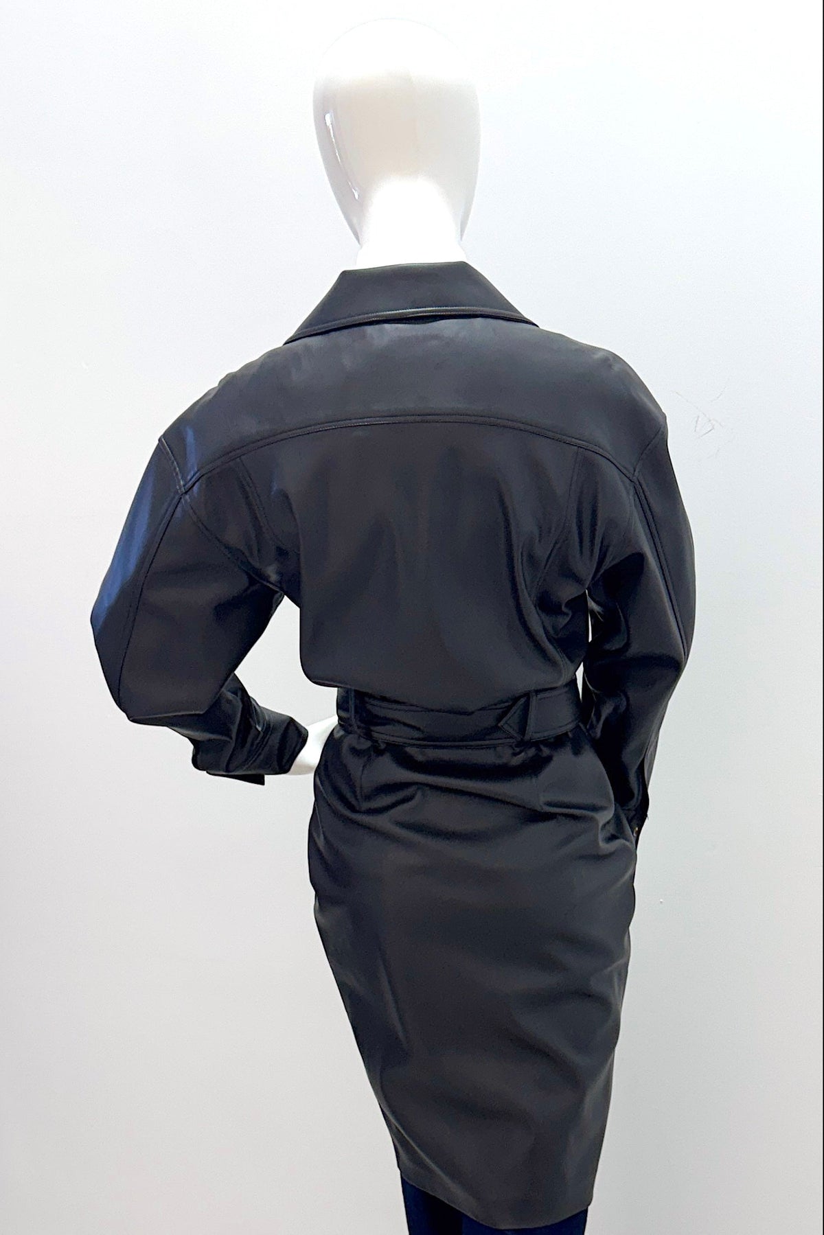 L'Agence Tempest Leather Jacket Dress Black