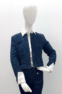 L'Agence 10176IJB-BLFD Veste courte sans col Glenda Bloomfield