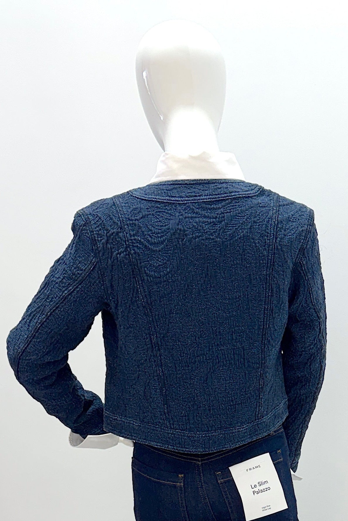 L'Agence 10176IJB-BLFD Veste courte sans col Glenda Bloomfield