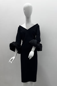 Greta Constantine Sloane V-Neck Contrast Cuff Dress