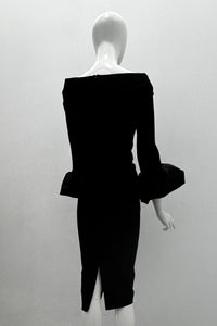 Greta Constantine Sloane V-Neck Contrast Cuff Dress