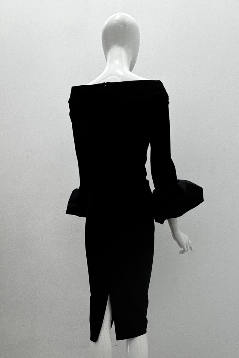 Greta Constantine Sloane V-Neck Contrast Cuff Dress