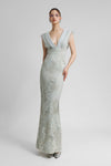 Gemy Maalouf Fully Embellished Deep V-Neckline Dress