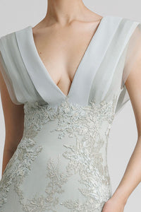 Gemy Maalouf Fully Embellished Deep V-Neckline Dress